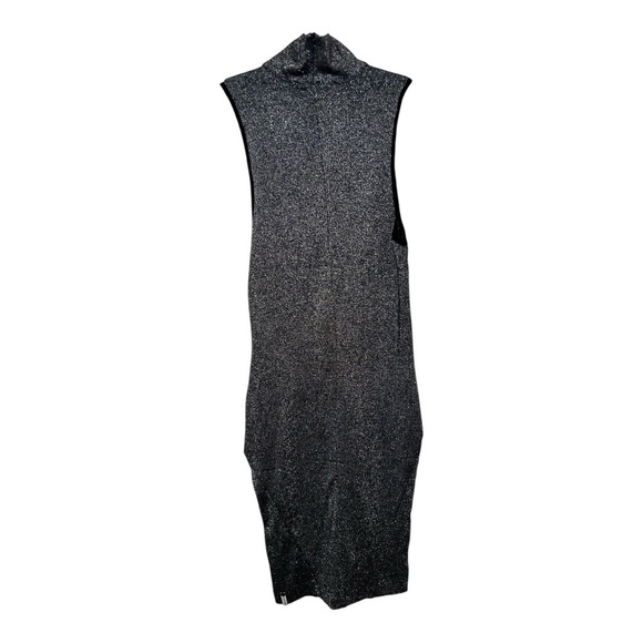 One Teaspoon Charcoal Bodycon Midi Dress Mock Neck Zipper back Shimmer Small NWT - Picture 11 of 11